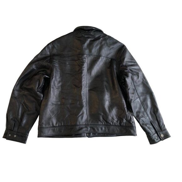 Boston Harbour Soft Leather Bomber Jacket New England 1630 Mens Size XL - Picture 3 of 5